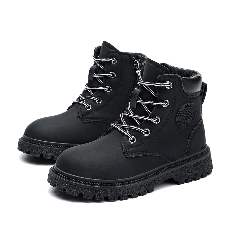 Klassische, wasserdichte, bequeme Arbeitsstiefel für Kinder zum Schnüren (Kleinkind/Kleinkind/Großkind) | A05
