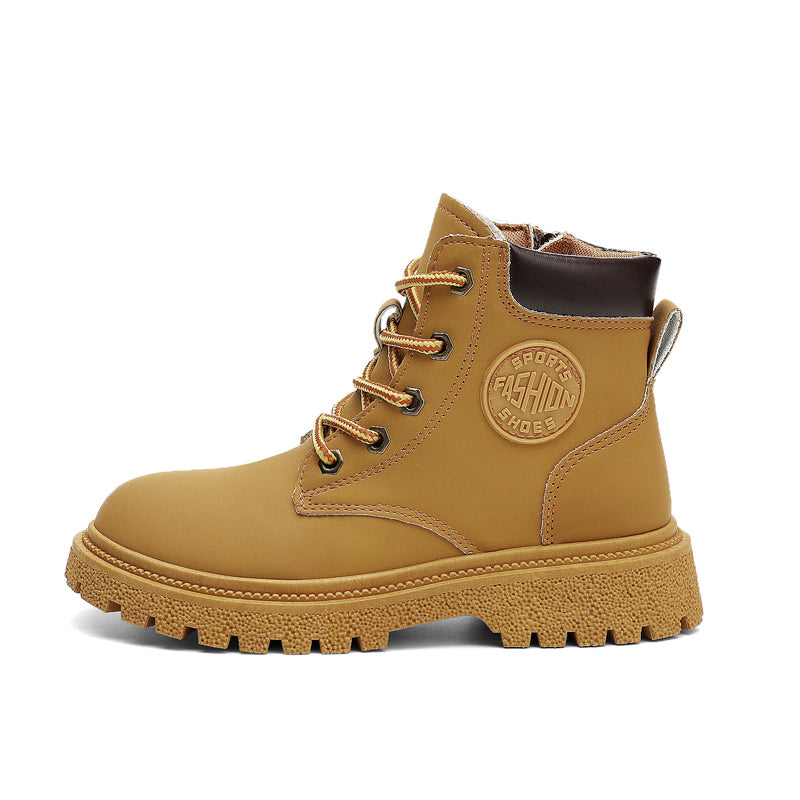 Klassische, wasserdichte, bequeme Arbeitsstiefel für Kinder zum Schnüren (Kleinkind/Kleinkind/Großkind) | A05