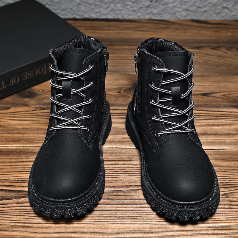 Klassische, wasserdichte, bequeme Arbeitsstiefel für Kinder zum Schnüren (Kleinkind/Kleinkind/Großkind) | A05