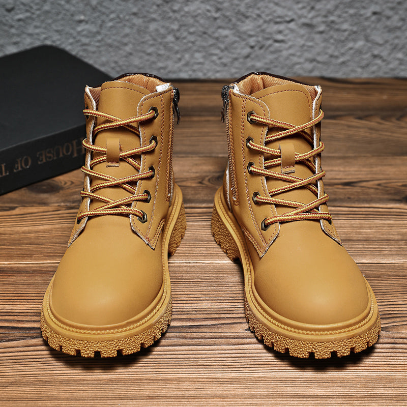 Klassische, wasserdichte, bequeme Arbeitsstiefel für Kinder zum Schnüren (Kleinkind/Kleinkind/Großkind) | A05