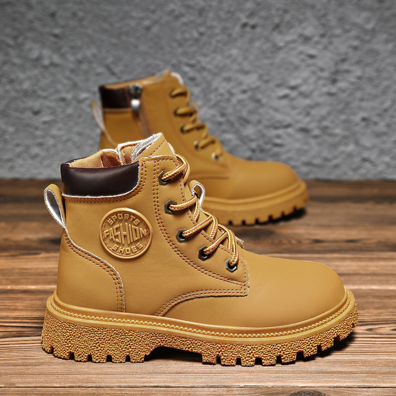 Klassische, wasserdichte, bequeme Arbeitsstiefel für Kinder zum Schnüren (Kleinkind/Kleinkind/Großkind) | A05
