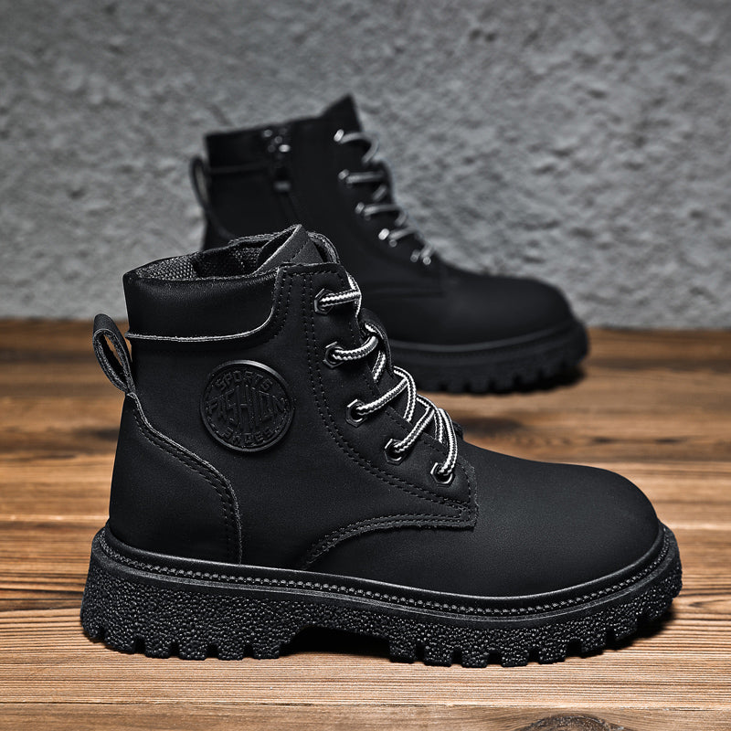 Klassische, wasserdichte, bequeme Arbeitsstiefel für Kinder zum Schnüren (Kleinkind/Kleinkind/Großkind) | A05