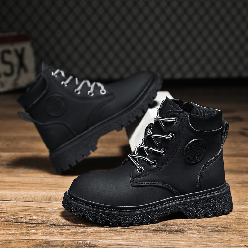 Klassische, wasserdichte, bequeme Arbeitsstiefel für Kinder zum Schnüren (Kleinkind/Kleinkind/Großkind) | A05