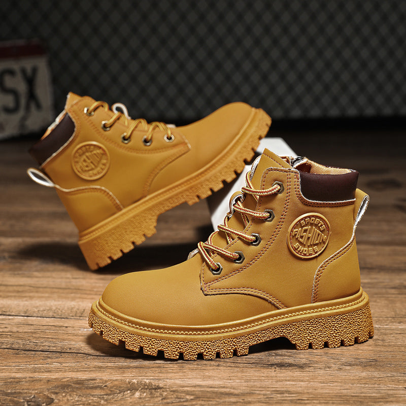 Klassische, wasserdichte, bequeme Arbeitsstiefel für Kinder zum Schnüren (Kleinkind/Kleinkind/Großkind) | A05