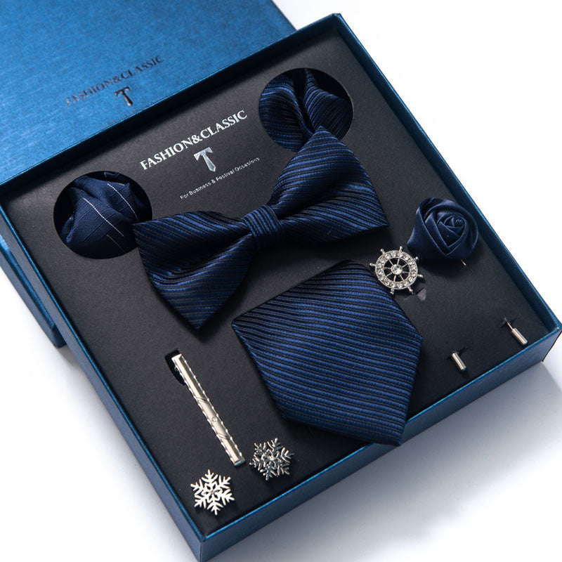 8-teiliges klassisches Herren-Krawattenset aus Seide mit Paisley-Streifen, Geschenkbox | LB202