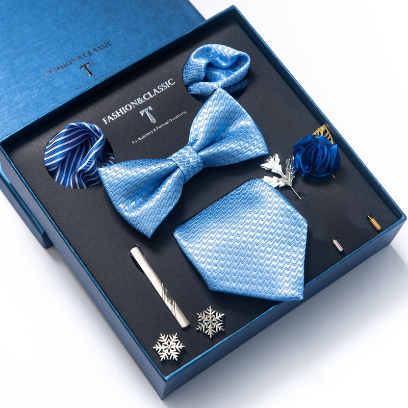 8-teiliges klassisches Herren-Krawattenset aus Seide mit Paisley-Streifen, Geschenkbox | LB202