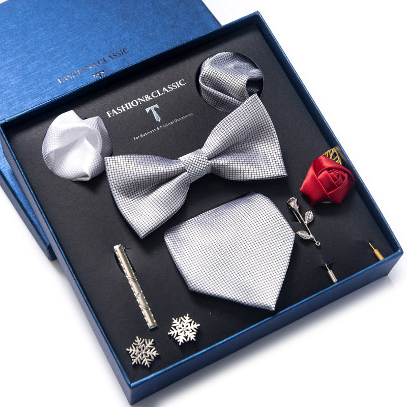 8-teiliges klassisches Herren-Krawattenset aus Seide mit Paisley-Streifen, Geschenkbox | LB202