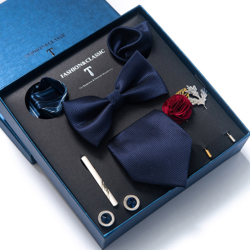 8-teiliges klassisches Herren-Krawattenset aus Seide mit Paisley-Streifen, Geschenkbox | LB202