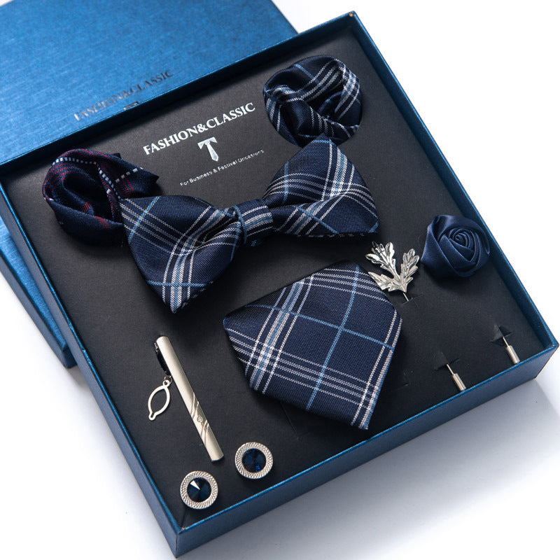 8-teiliges klassisches Herren-Krawattenset aus Seide mit Paisley-Streifen, Geschenkbox | LB202