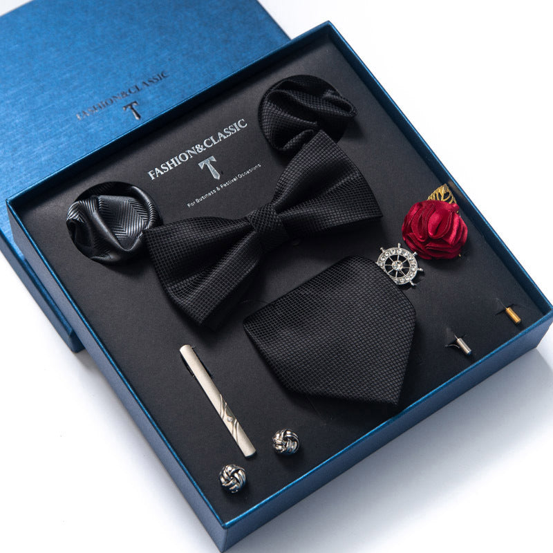 8-teiliges klassisches Herren-Krawattenset aus Seide mit Paisley-Streifen, Geschenkbox | LB202