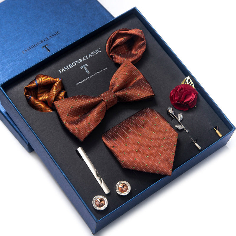 8-teiliges klassisches Herren-Krawattenset aus Seide mit Paisley-Streifen, Geschenkbox | LB202