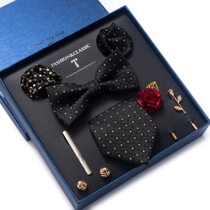 8-teiliges klassisches Herren-Krawattenset aus Seide mit Paisley-Streifen, Geschenkbox | LB202