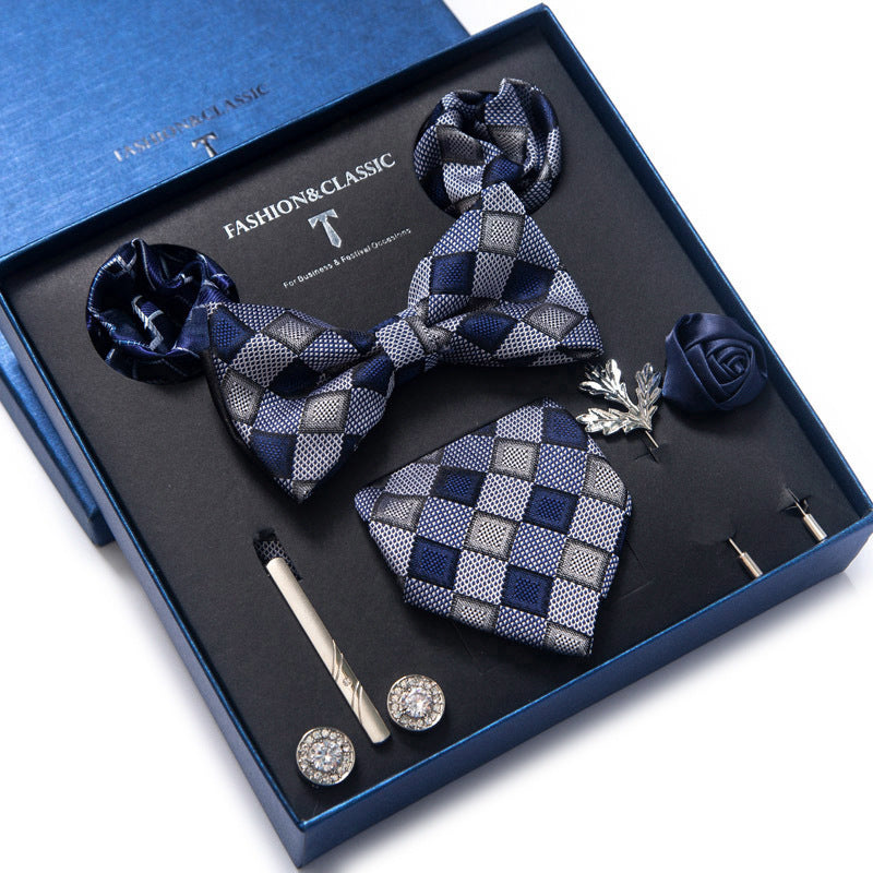 8-teiliges klassisches Herren-Krawattenset aus Seide mit Paisley-Streifen, Geschenkbox | LB202
