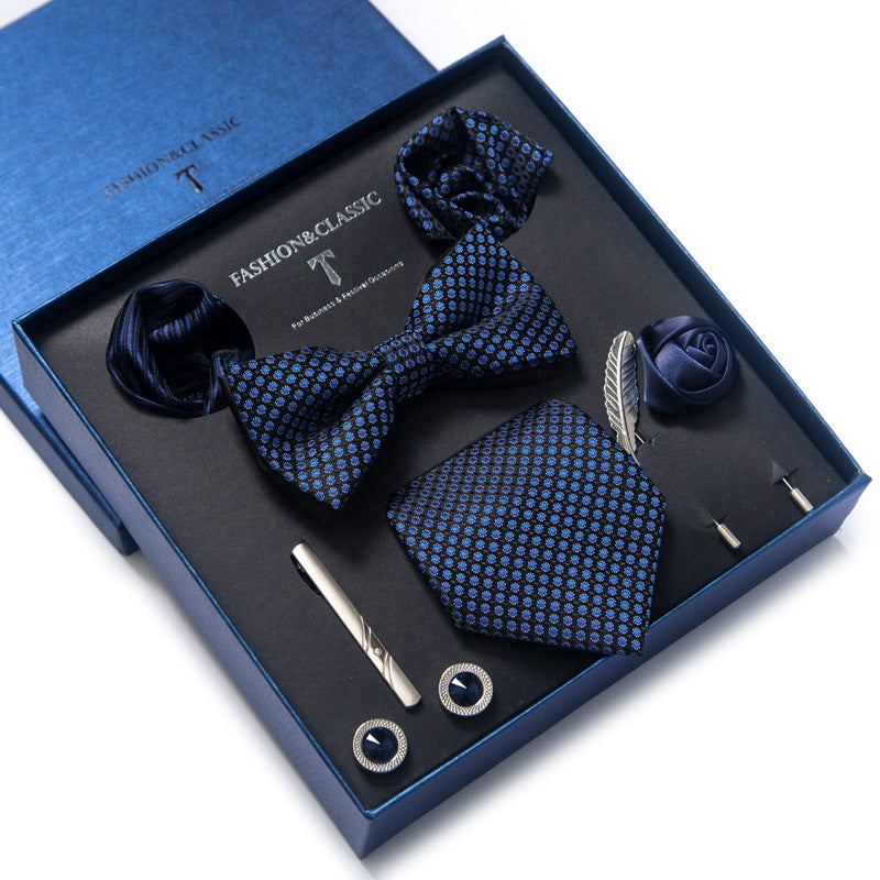 8-teiliges klassisches Herren-Krawattenset aus Seide mit Paisley-Streifen, Geschenkbox | LB202