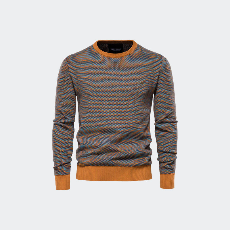 Lässiger Herren-Sweatshirt mit Rundhalsausschnitt und Basic-Muster | M226
