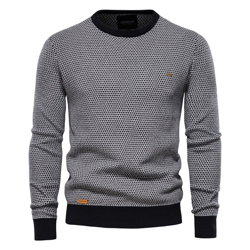 Lässiger Herren-Sweatshirt mit Rundhalsausschnitt und Basic-Muster | M226