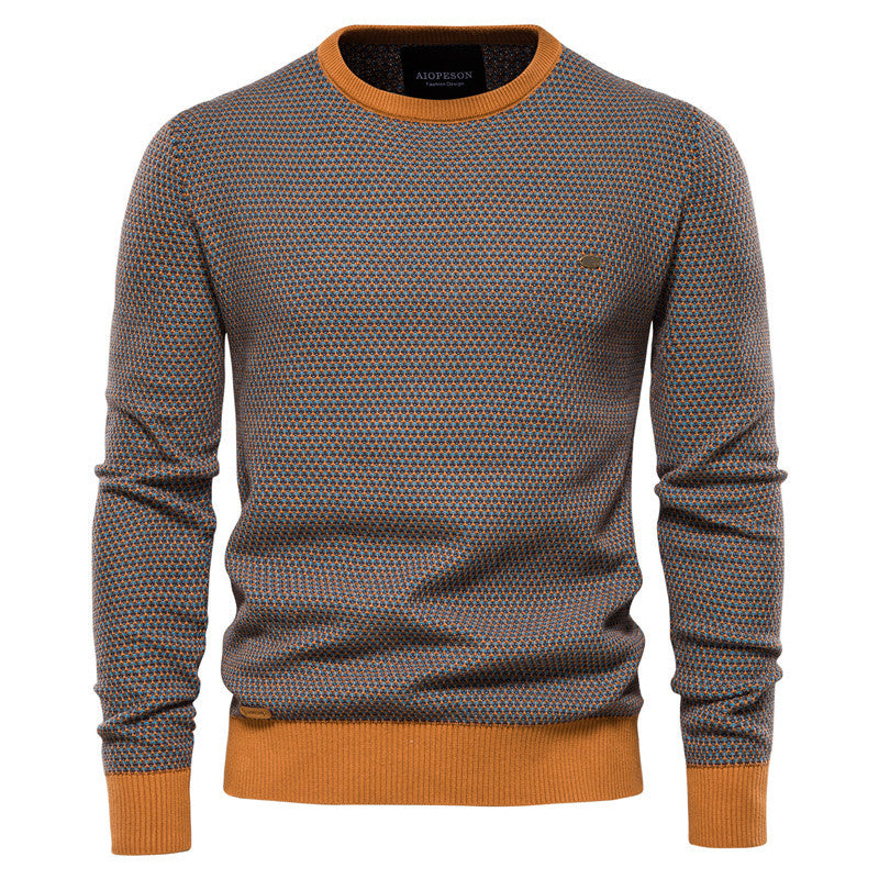 Lässiger Herren-Sweatshirt mit Rundhalsausschnitt und Basic-Muster | M226