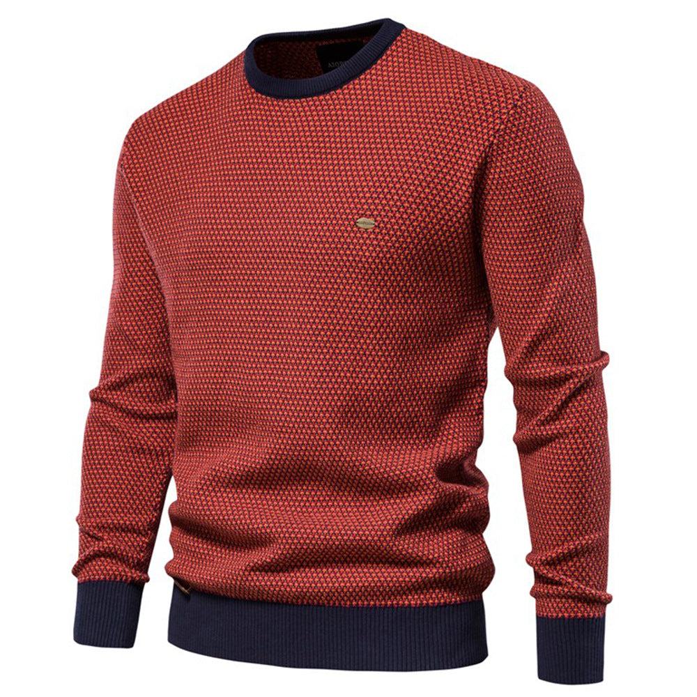 Lässiger Herren-Sweatshirt mit Rundhalsausschnitt und Basic-Muster | M226