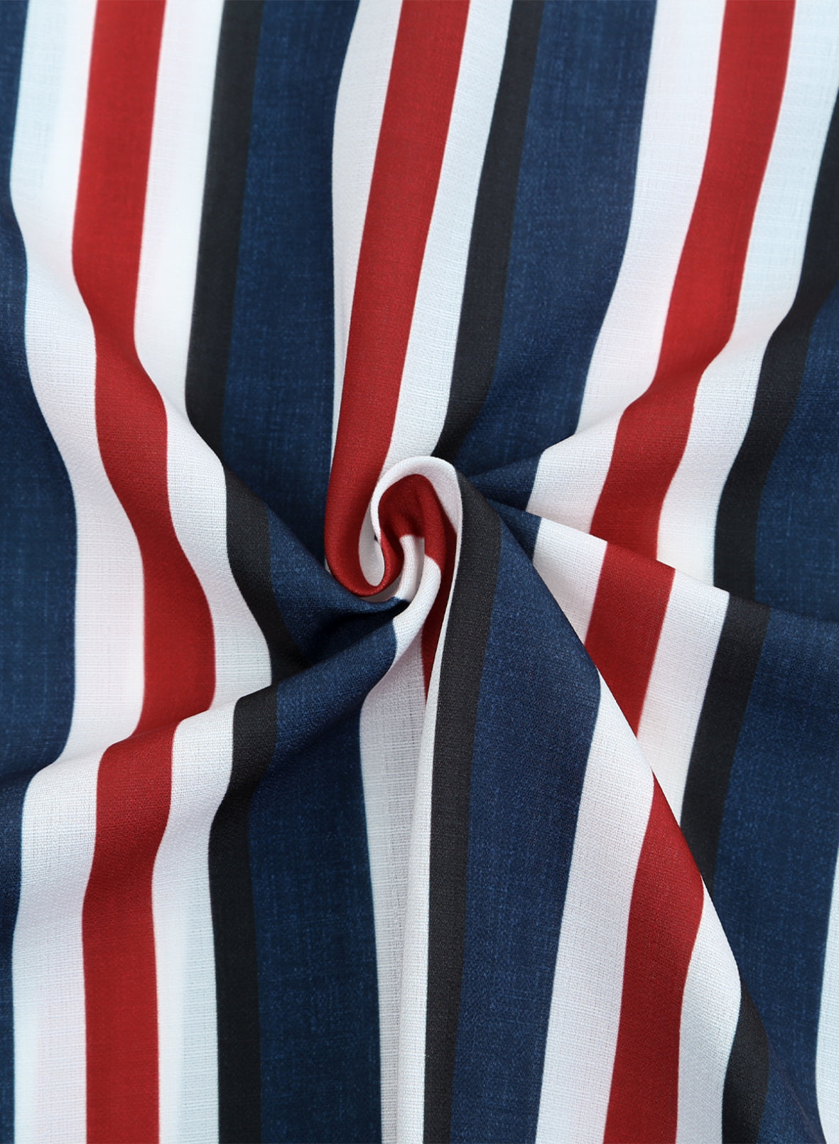 Lässiges Herrenhemd aus Baumwolle mit Streifen und langen Ärmeln und Leinengefühl, Stehkragen, Button-Down-Hemd | +MC255371-4019