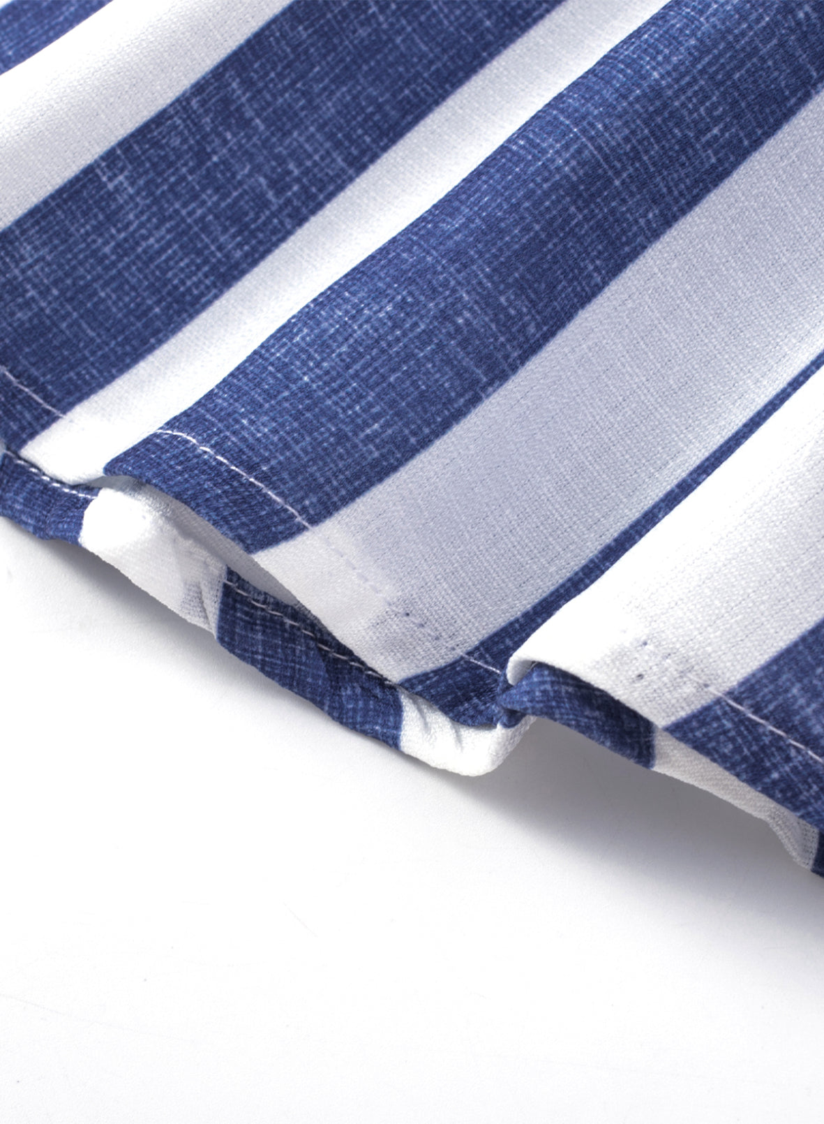 Herren Button-Down-Langarmhemden Modisches Baumwoll-Leinen-Streifen-Freizeit-Strandhemd | MC255371-7019