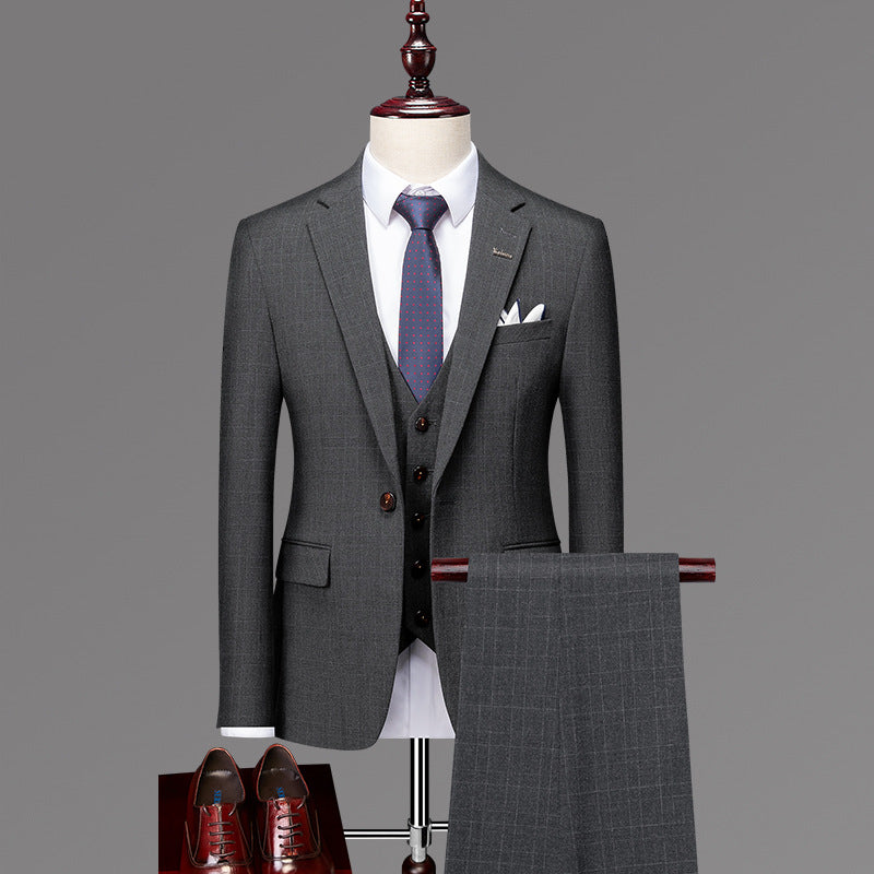 Posh Herren 3-teiliger Anzug Smart Fit Ein-Knopf-Smoking-Set Hochzeits- und Partykleid | 96031-A418