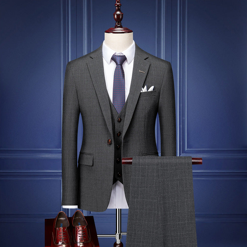 Posh Herren 3-teiliger Anzug Smart Fit Ein-Knopf-Smoking-Set Hochzeits- und Partykleid | 96031-A418