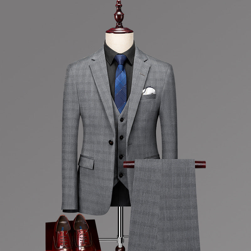 Posh Herren 3-teiliger Anzug Smart Fit Ein-Knopf-Smoking-Set Hochzeits- und Partykleid | 96031-A418