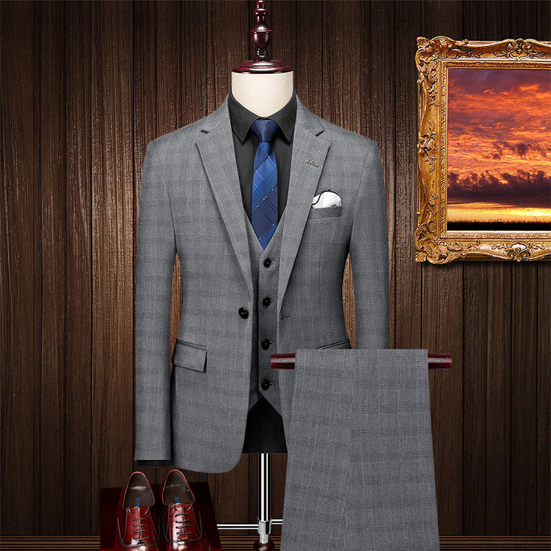Posh Herren 3-teiliger Anzug Smart Fit Ein-Knopf-Smoking-Set Hochzeits- und Partykleid | 96031-A418