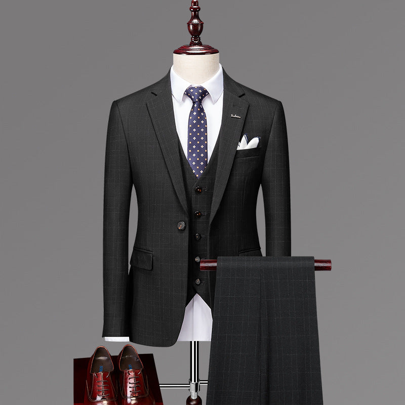 Posh Herren 3-teiliger Anzug Smart Fit Ein-Knopf-Smoking-Set Hochzeits- und Partykleid | 96031-A418