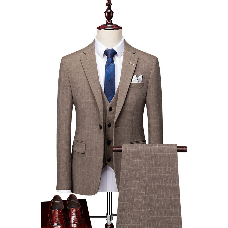 Posh Herren 3-teiliger Anzug Smart Fit Ein-Knopf-Smoking-Set Hochzeits- und Partykleid | 96031-A418