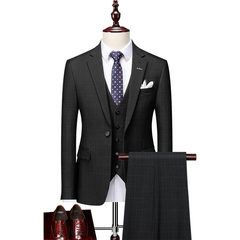 Posh Herren 3-teiliger Anzug Smart Fit Ein-Knopf-Smoking-Set Hochzeits- und Partykleid | 96031-A418