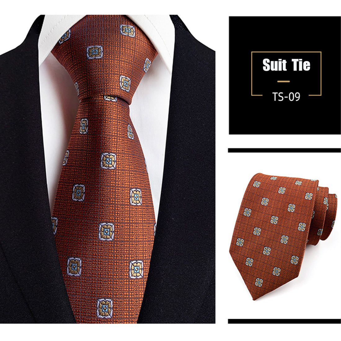 Jacquard-Seidenkrawatte, gewebt, klassischer britischer Stil, karierte Krawatten | TS1-22