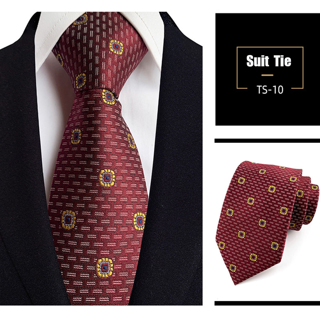 Jacquard-Seidenkrawatte, gewebt, klassischer britischer Stil, karierte Krawatten | TS1-22