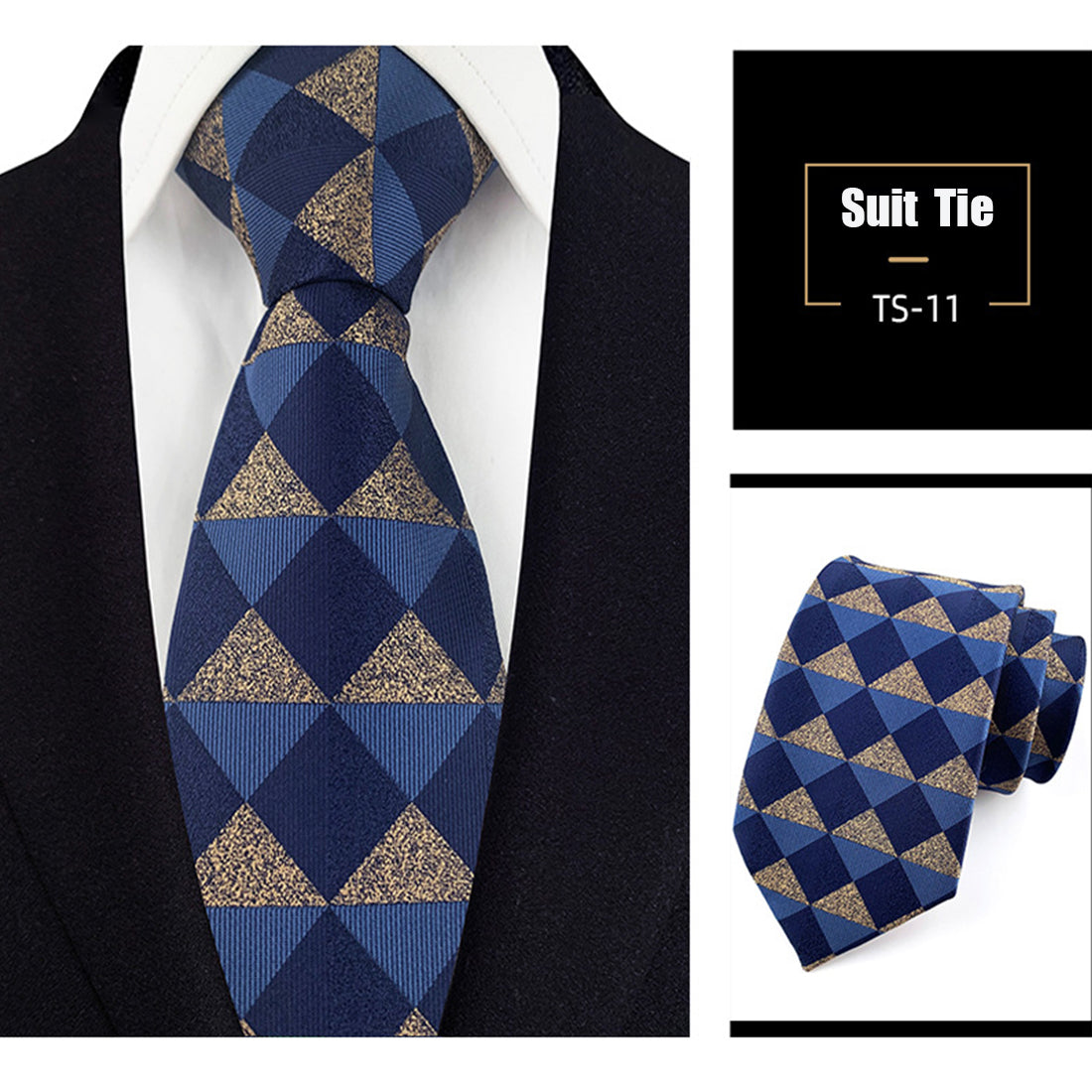 Jacquard-Seidenkrawatte, gewebt, klassischer britischer Stil, karierte Krawatten | TS1-22