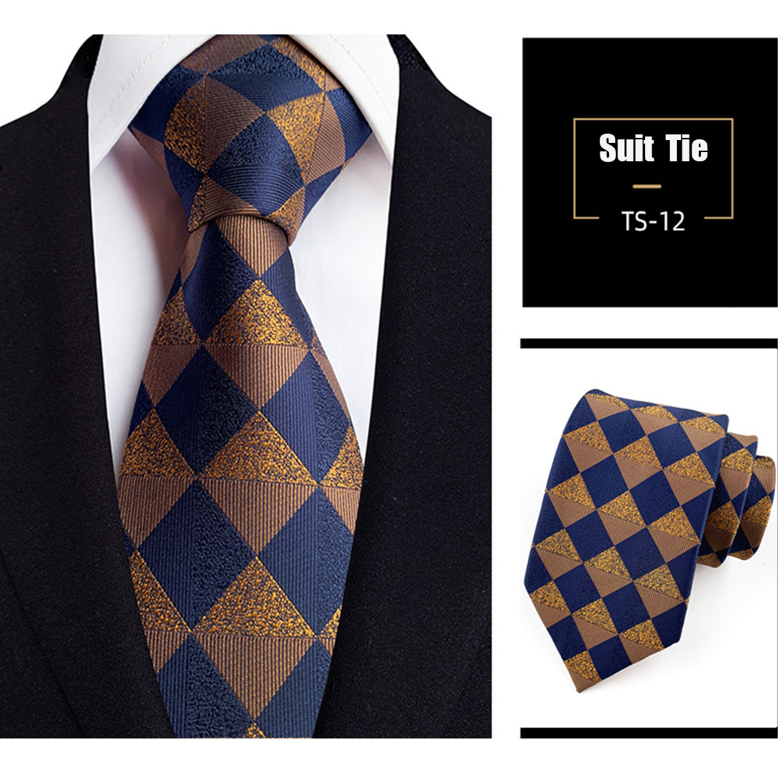 Jacquard-Seidenkrawatte, gewebt, klassischer britischer Stil, karierte Krawatten | TS1-22