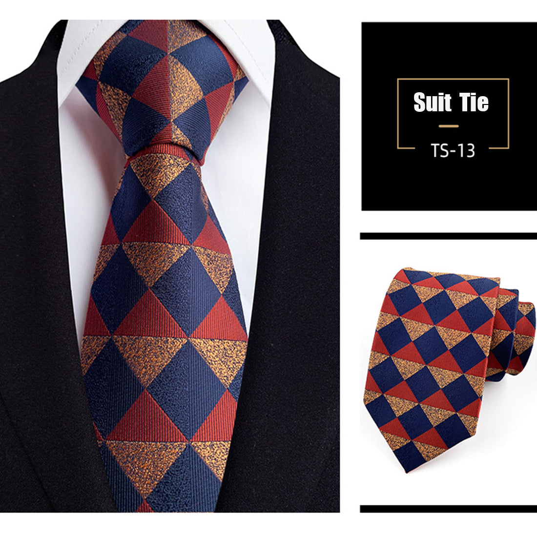 Jacquard-Seidenkrawatte, gewebt, klassischer britischer Stil, karierte Krawatten | TS1-22