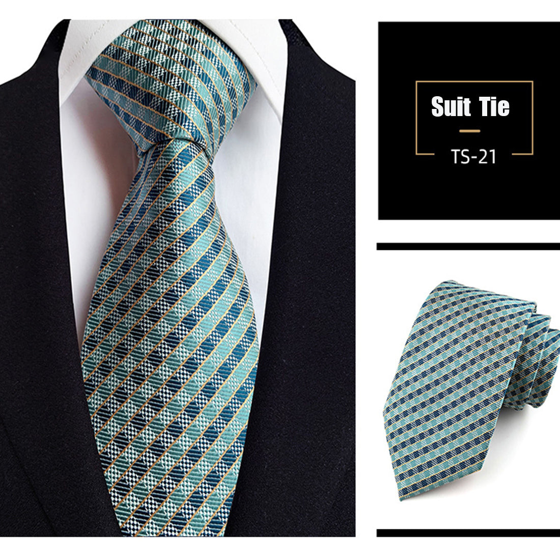 Jacquard-Seidenkrawatte, gewebt, klassischer britischer Stil, karierte Krawatten | TS1-22