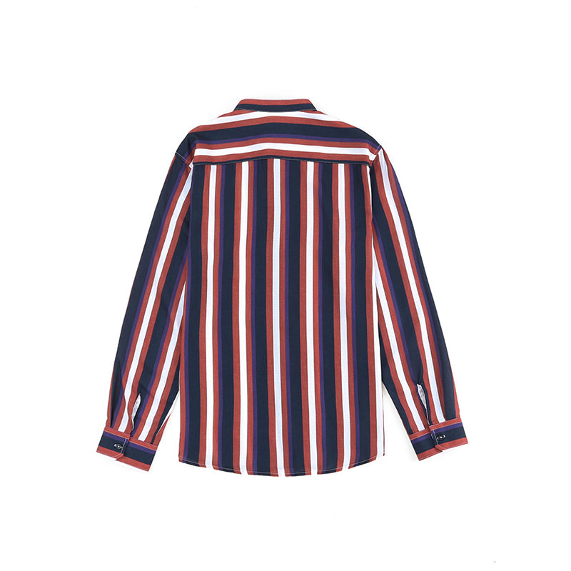 Lässige Langarm-Button-Down-Hemden für Herren mit Streifen | MC255371