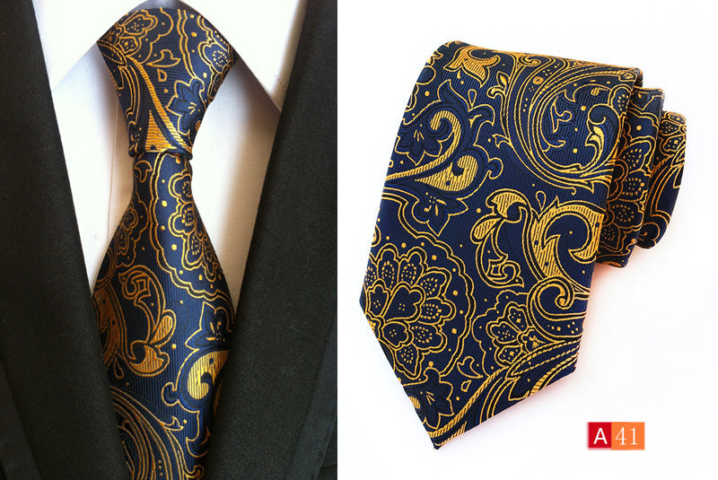 Herren-Krawatte mit Paisley-Blumenmuster, Seidenkrawatte für formelle Geschäftsfeiern | A039