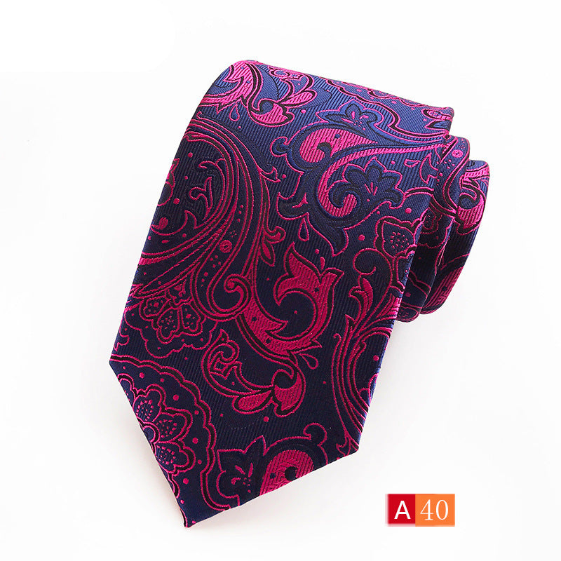 Herren-Krawatte mit Paisley-Blumenmuster, Seidenkrawatte für formelle Geschäftsfeiern | A039