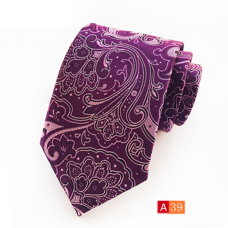 Herren-Krawatte mit Paisley-Blumenmuster, Seidenkrawatte für formelle Geschäftsfeiern | A039