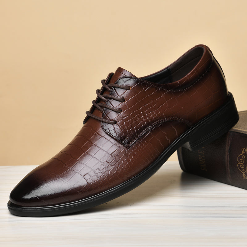Exotische Herren Oxford-Schuhe aus echtem Leder mit Krokodilmuster-x2108