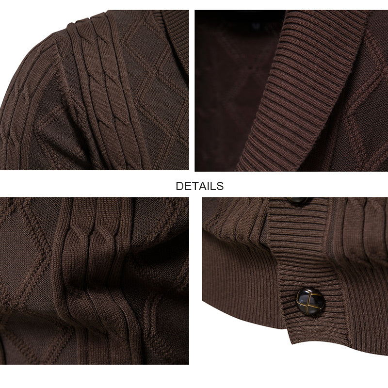 Übergröße Herren Pullover Premium Qualität Warmer Pullover V-Ausschnitt Modische Strickjacke Jacke |Y168