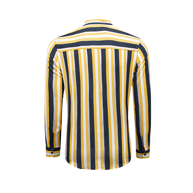 Lässige Langarm-Button-Down-Hemden für Herren mit Streifen | MC255371