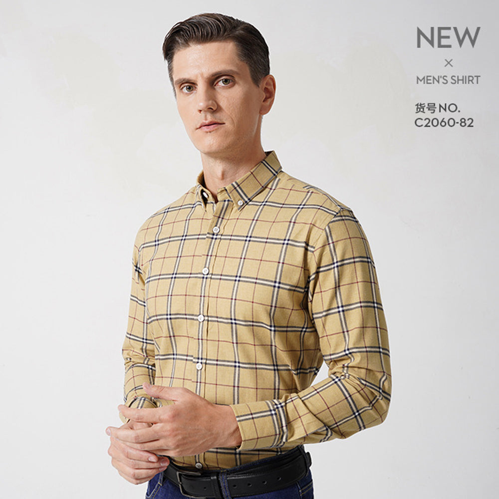 Herren Businesshemden Langarm Casual Regular Fit Baumwollhemden | C2060-81