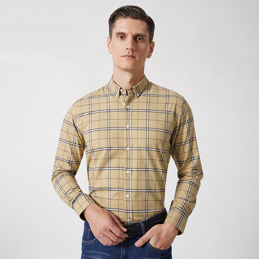 Herren Businesshemden Langarm Casual Regular Fit Baumwollhemden | C2060-81