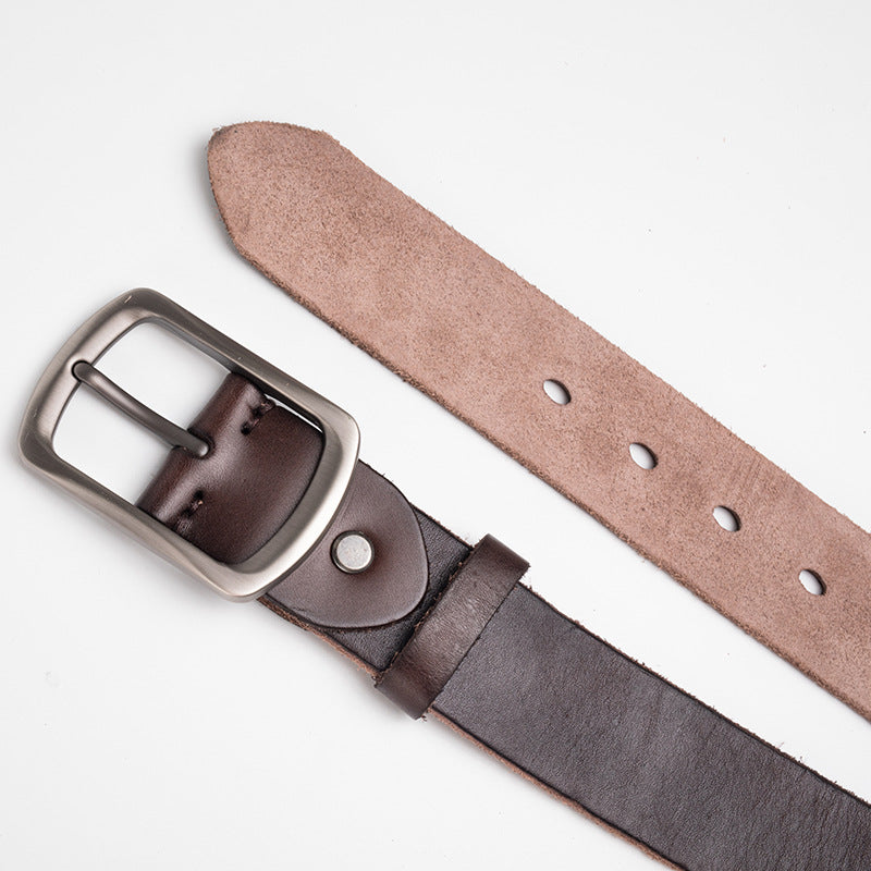 Retro-Waschledergürtel für Herren | Lässiger Herrengürtel 1 1/2" mit Vollnarbenleder | N8117