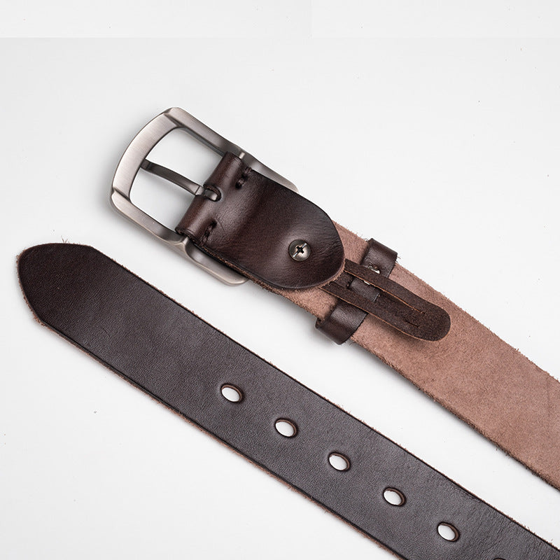 Retro-Waschledergürtel für Herren | Lässiger Herrengürtel 1 1/2" mit Vollnarbenleder | N8117