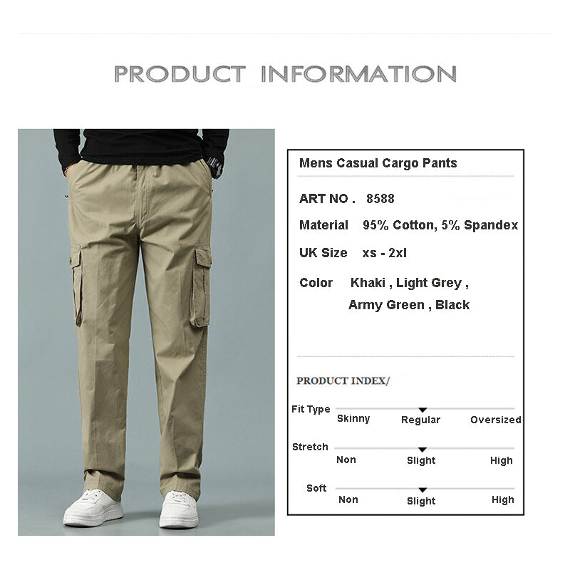 Herren Cargohose Lässige Kordelzug Sportliche Jogger Sport Outdoorhose | 8588