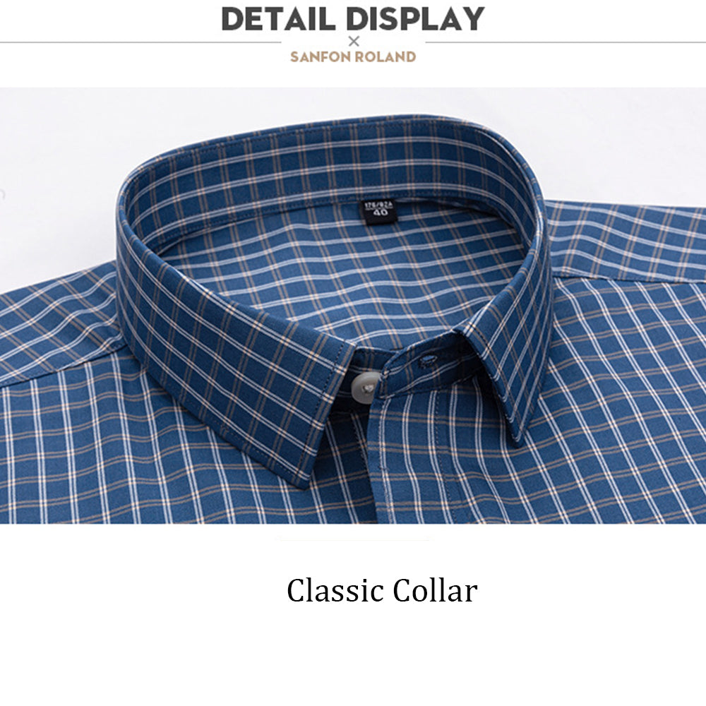 Herren Dünn Kariert Baumwolle Casual Slim Fit Langarm Button Down Hemden Frühling Sommer | MC-2228